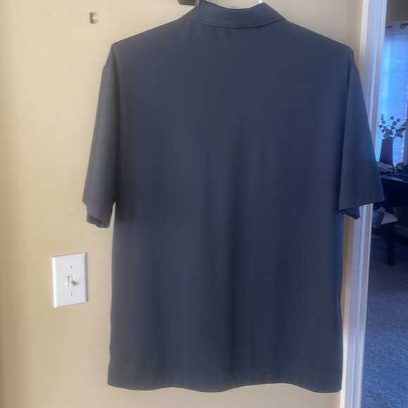 Nike Swoosh Is On The Back Of This Jet Black Muted Stripe Golf Polo Shirt Large - Picture 3 of 8